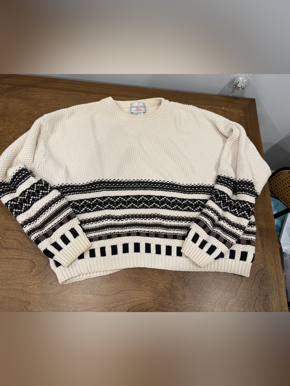 Vintage 80s Cotton Ginny knit Sweater 100% cotton